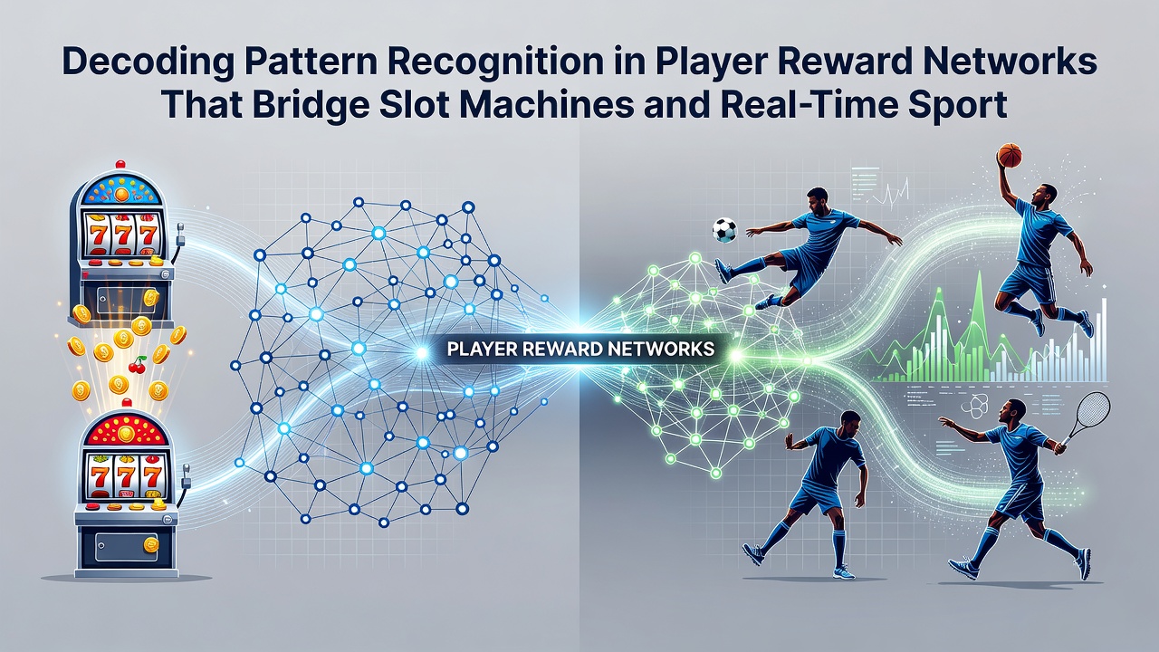 Diagram showing algorithmic flow from slot session data and sports event metrics into unified player reward outputs