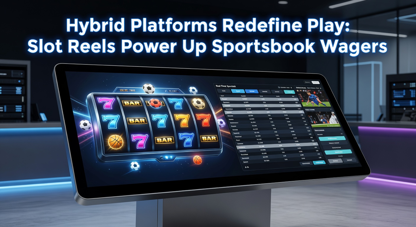 Vibrant digital interface showing slot reels spinning alongside live sportsbook odds on a hybrid gambling platform