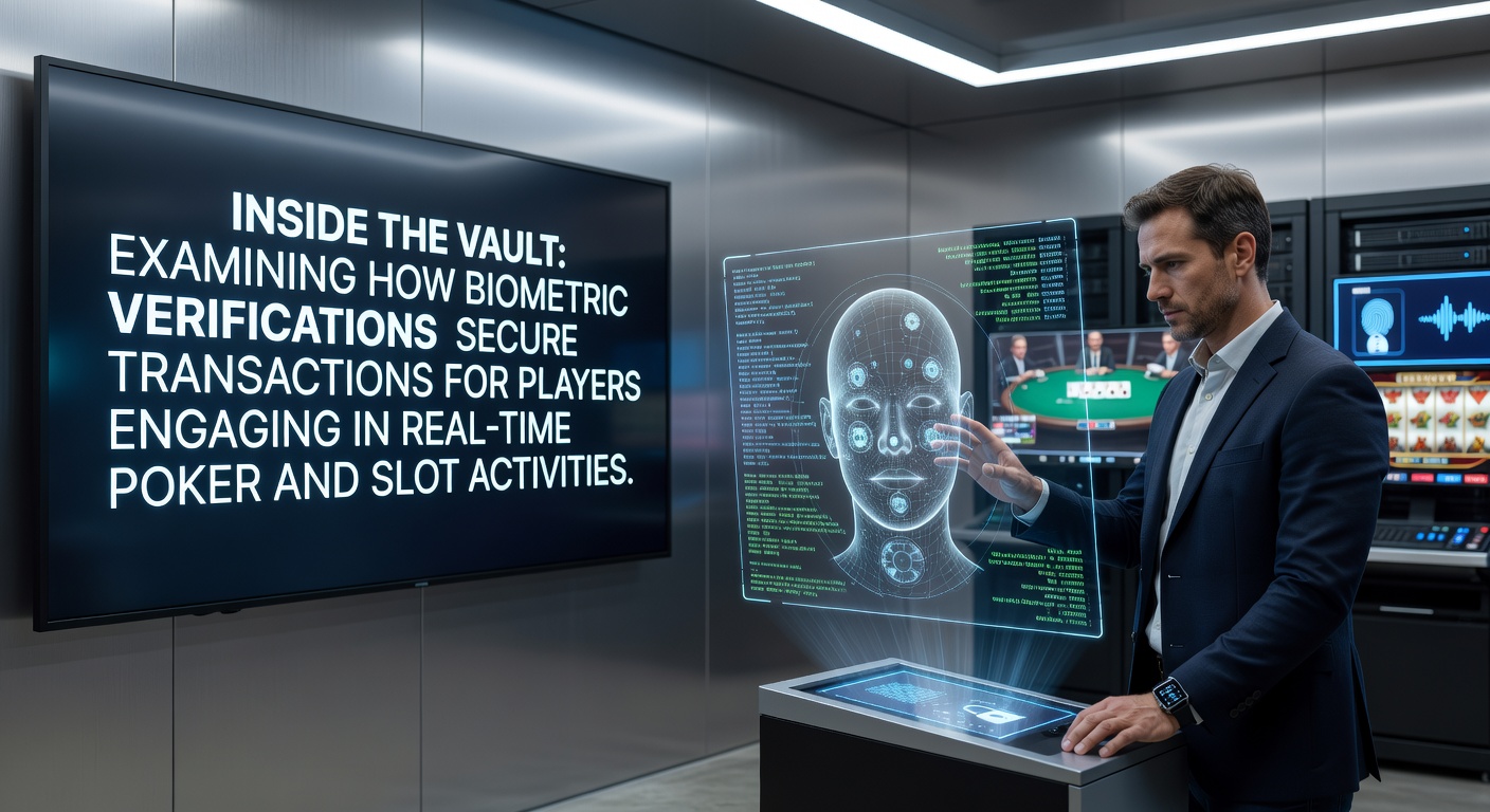 Biometric verification interface used in secure online poker and slot platforms