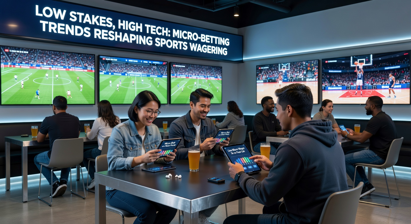 Graph showing explosive growth in micro-betting volumes from 2024 to 2026 across major sports leagues, with bars rising sharply for NBA and NFL